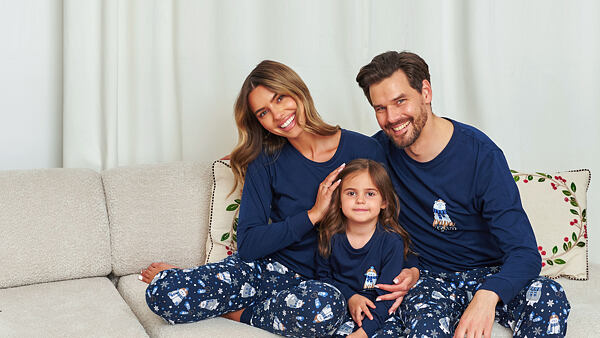 sladěná vánoční rodinná pyžama