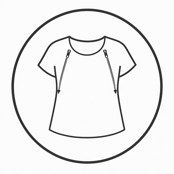 Postranní zapínání na zip