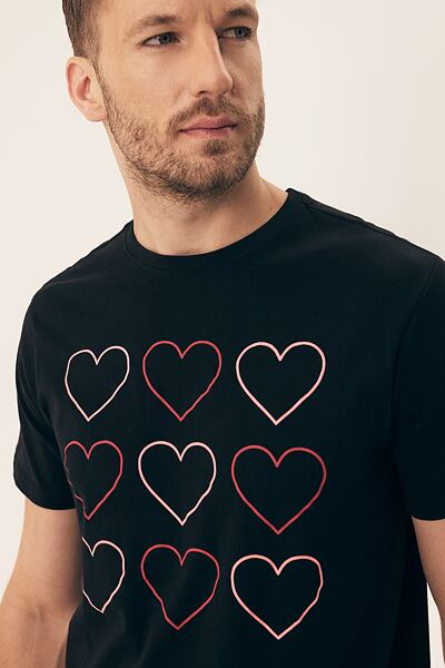 pánské krátké pyžamo Sweet se srdíčky